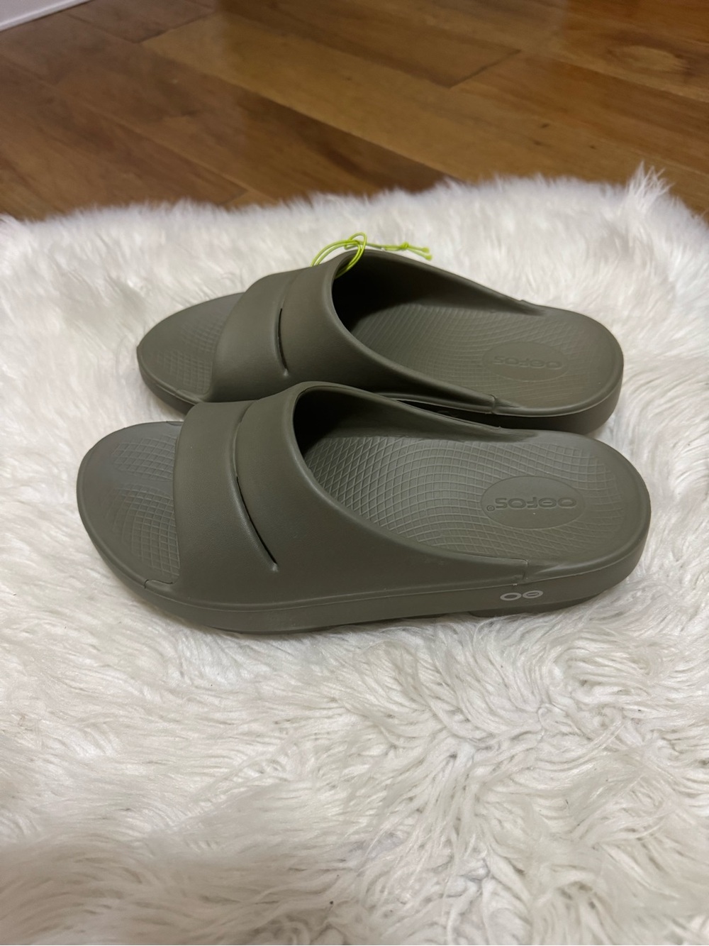 OOFOS Slide Sandals in Olive - Picture 2 of 6